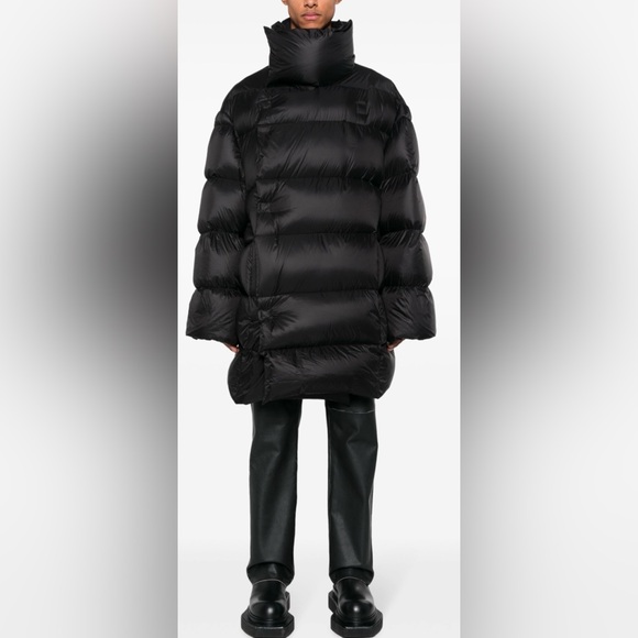 Rick Owens Puffer Luxor Funnel-neck Quilted Down Coat FW23 Size IT 50